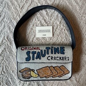 STAUD Tommy Staudine Beaded Cracker Design Shoulder Bag NEW